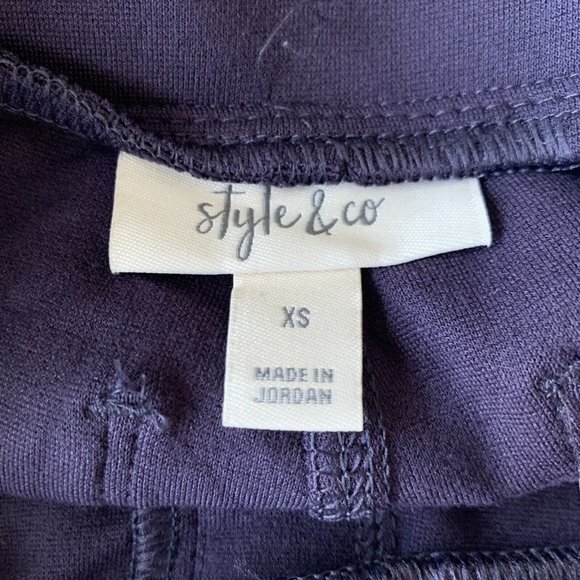 Style & Co. Stretch Ponte Leggings Dark Grape Purple XS, Retail $42.50 - Picture 3 of 4
